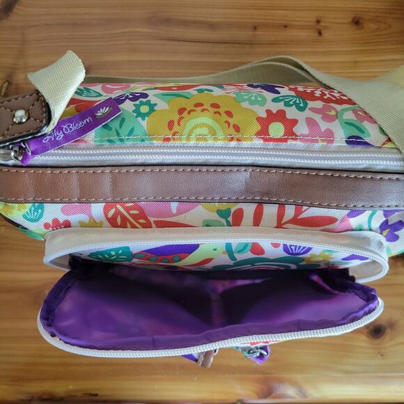 Lily Bloom Shoulder Bag Floral Bird Print Recycled Eco Friendly Pockets - Picture 4 of 10